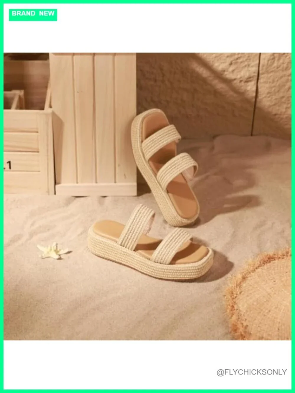 Raffia Wedge Espadrille Platform Sandals